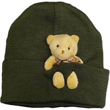 Tria Peluş Ayıcıklı Penye Renkli Unisex Bere