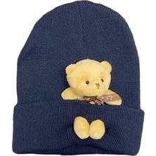 Tria Peluş Ayıcıklı Penye Renkli Unisex Bere