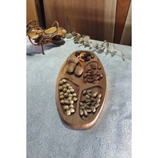 Koza Wood Art Masif Ahşap Çerezlik - Kahvaltı - Kahve - Meyve Sunum Tabağı Tabak Naturel