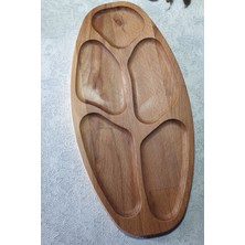 Koza Wood Art Masif Ahşap Çerezlik - Kahvaltı - Kahve - Meyve Sunum Tabağı Tabak Naturel