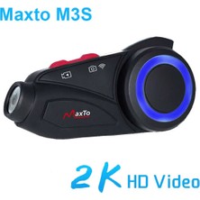 UltraTekno Maxto M3S 2k Hd 1440P Kameralı Intercom Motosiklet Kask Intercom