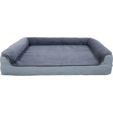 Viscopet Füme Gri  Premium Sofa Blok Visko Sungerli Alezli Fermuarlı Yıkanabilir Köpek Yatağı