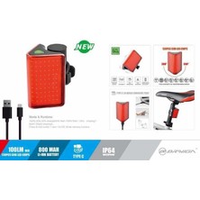 Briviga Eastpower-Briviga LW-R200 USB Şarjlı 100LM Bisiklet Arka Stop Far