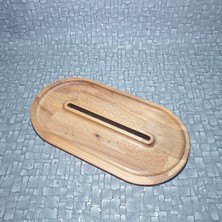Koza Wood Art Masif Ahşap Çerezlik - Kahvaltı - Kahve - Meyve Sunum Tabağı Tabak Naturel