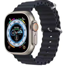 Zemur Aksesuar Zemuaraks Apple Watch 44MM Zore Krd-75 Silikon Kordon Metal Toka Şık