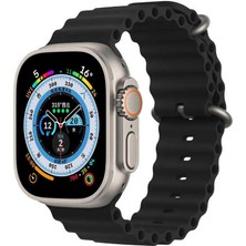 Zemur Aksesuar Zemuaraks Apple Watch 44MM Zore Krd-75 Silikon Kordon Metal Toka Şık