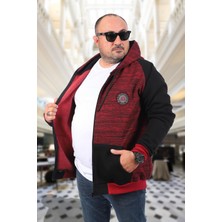 Starbattal Unisex Kapüşonlu Bordo Sweat 22727-Bordo Shirt 8XL Büyük Beden Uzun Kol Regular Fit