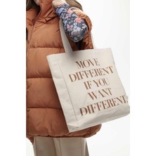 Manuka Baskılı Körüklü Bez Çanta Dıfferent