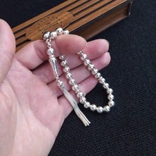 Vip Kehribar 7 mm Bilekboy 925 Ayar Gümüş Tesbih, El Işçilikli Tespih, Ahşap Kutulu  Tesbih