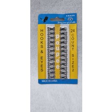 Agraf Düğme Kopça Düğme 24lü 1.5cm Siyah No:2 Sütyen Kopça Etek Kopça Yelek Kopça Atlet Kopça