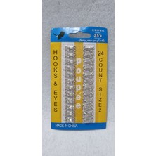 Agraf Düğme Kopça Düğme 24lü 1.5cm Metal No:2 Sütyen Kopça Etek Kopça Yelek Kopça Atlet Kopça