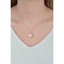 Essare 925 Ayar Ay ve Güneş Uyumlu Kolye Kadın Gümüş Kolye