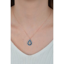 Essare 925 Ayar Damla Nazar Kadın Gümüş Kolye