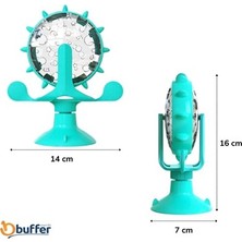 Myglobal Vantuzlu Zilli Interaktif Dönebilen Mama Kaplı Renkli Eğlenceli Eğitici Kedi Oyuncağı