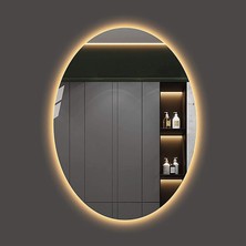 Toprak Dekor 70*50 Elips Ledli Banyo Tuvalet Aynası