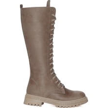 Arega Vizon Süet Kadın Bağcıklı Çizme