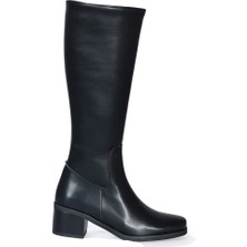 Arega Kadın Klasik Topuk Siyah Cilt Çizme