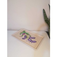 Aslı Sanat El Boyaması Ahşap Çay , Kahve , Söz Nişan Dekoratif Servis Sunum Tepsisi