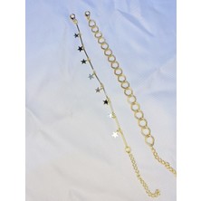 Bers Aksesuar Kadın Altın Kaplama Ikili Zincir Kombin Bileklik Seti