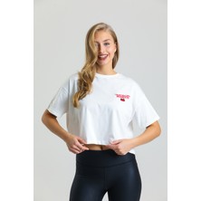 AS Anita Store Önü Nakışlı Sırtı Baskılı Oversize Crop T-Shirt