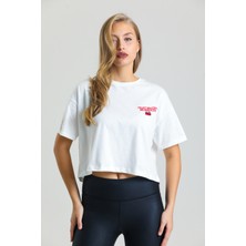 AS Anita Store Önü Nakışlı Sırtı Baskılı Oversize Crop T-Shirt