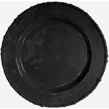 Baci Milano Siyah Melamin Pasta Tabağı 23 Cm