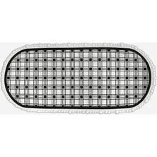 Baci Milano Siyah Beyaz Melamin Servis Tabağı 53x24 Cm