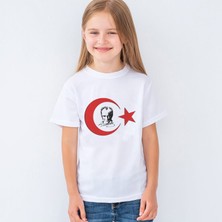 Morinna 18 Mart Atatürk Baskılı Unisex Çocuk Tişört T-Shirt Mr-06