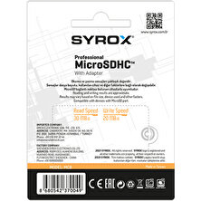 Professional Microsdxc With Adapter Read Speed 30MB/S Write Speed 20MB/S 8gb