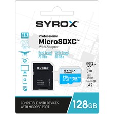 Syrox 128 GB Micro Sd Card Hafıza Kartı & Adaptörü Class 10 MC128