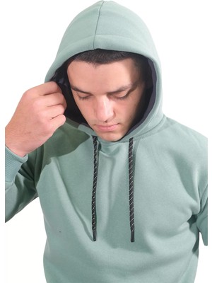 Daniel Milano  Erkek Basic Mint Kapüşonlu SWEATSHIRT-243