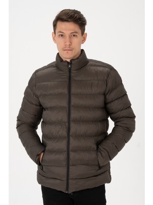Marjinal City Haki Su Geçirmez ve Rüzgara Dayanıklı Erkek Şişme Mont