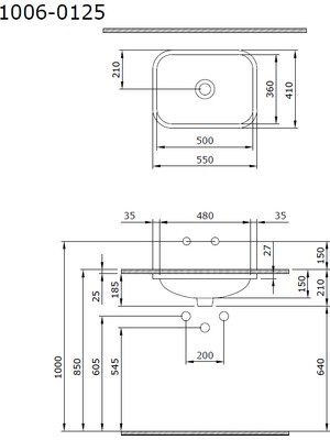 Bocchi Scala Tezgahaltı Lavabo 55 Cm Parlak Bisküvi 1006-014-0125