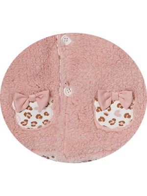 Andywawa Kız Bebek Leopar Desenli Pembe Yumuşak Mont AC22078REP