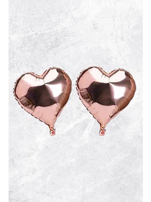 Pekshop Kalp Şekilli Rose Gold Folyo Balon 10 Inc 25 cm 2 Adet