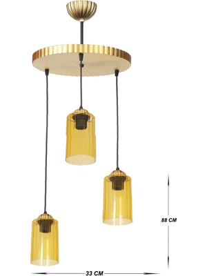 Venon Aydınlatma Forever 3 Lü Sarkıt Plastik Camlı Siyah Gold Avize