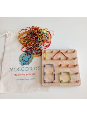 Montessori Toddler Geoboard Geometri Oyunu 5x5 (Eğitici Kartlı)
