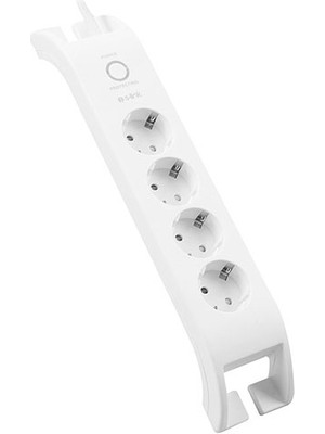 S-link SPG3040 2m 3G1.5mm2 900 Joule 4Lü Akım Korumalı Beyaz Priz