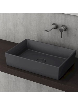 Bocchi Vessel Dikdörtgen Lavabo 56×38 cm Antrasit 1172-020-0125