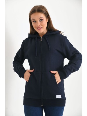 Moviment Lacivert Kapüşonlu ve Kanguru Cep Detaylı Sweatshirt