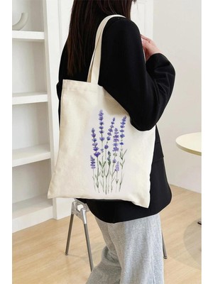 Doğa Dostu Baskılı Tote Bag Ham Bez Çanta