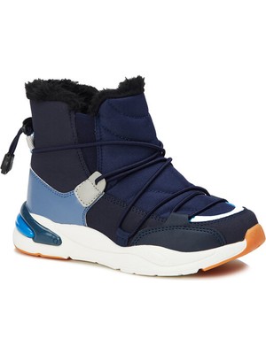 Vicco Pablo Filet Pylon Lacivert Kar Bot Suni Deri Malzeme Düz Topuklu Rahat Taban