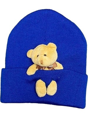 Tria Peluş Ayıcıklı Penye Renkli Unisex Bere