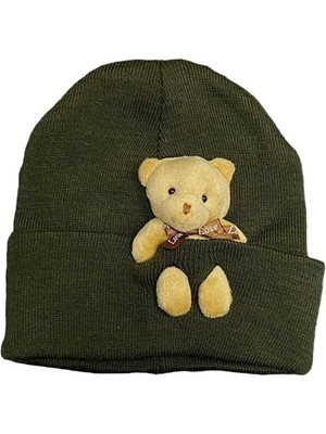 Tria Peluş Ayıcıklı Penye Renkli Unisex Bere