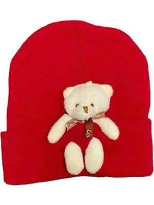 Tria Peluş Ayıcıklı Penye Renkli Unisex Bere