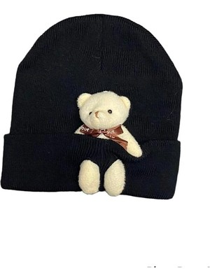 Tria Peluş Ayıcıklı Penye Renkli Unisex Bere