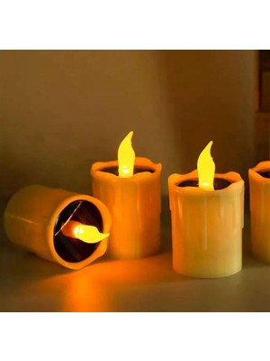 Gaman 3 Adet Güneş Enerjili Solar Dekoratif LED 1W Alev Efekli Işık Mum Dış Mekan