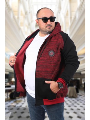 Starbattal Büyük Beden Unisex New York Collage Sweat 22727-BORDO