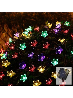 Strongart Solar 50 Ledli Çiçekli Rgb Bahçe Aydınlatma Dekorasyon Güneş Enerjili