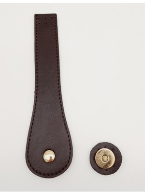 Angel Çanta Aksesuar Suni Deri Armut Istiridye Model Kapak Kahverengi Light Gold Metalli